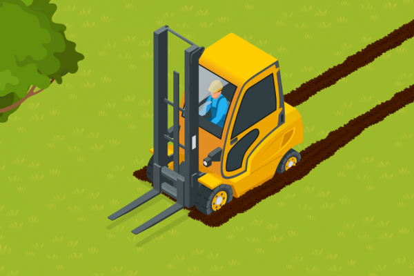 Can Forklifts Drive on Grass?