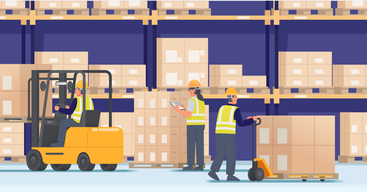 Order pickers in warehouses